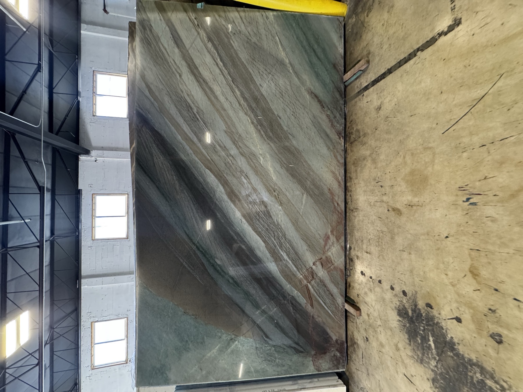 Gray granite slab with natural movement